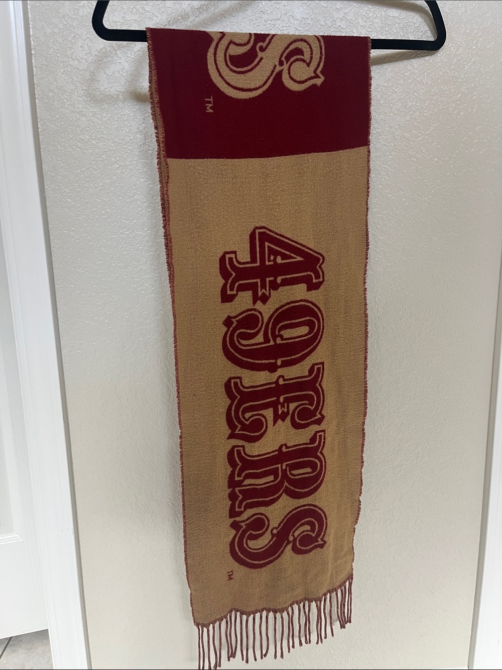 49ers San Francisco Maroon & Gold Scarf Fringe Accent 10.5” x 50”
